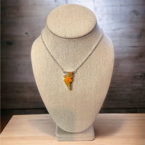 Bumblebee Jasper Lightning Rod Sterling Silver Necklace